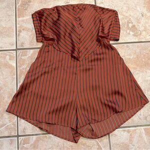 retro pin up strapless tie back romper nautical piratecore christmas colours